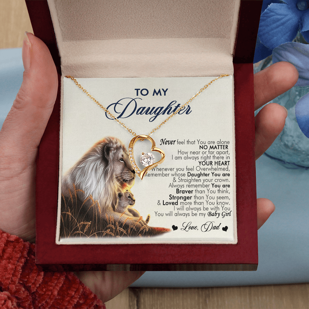 To My Daughter Necklace From Dad With Heartfelt Message, Girl Birthday Present From Daday, Jewelry Gifts for Her Christmas Gift Ideas 2026 Elegant Necklaces with Sentimental Message