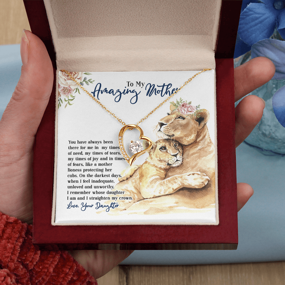 To My Amazing Mother, Mothers Day Gift Ideas, Jewelry for Her, Motivational Card Necklace for Wife From Daughter Christmas Birthday Present