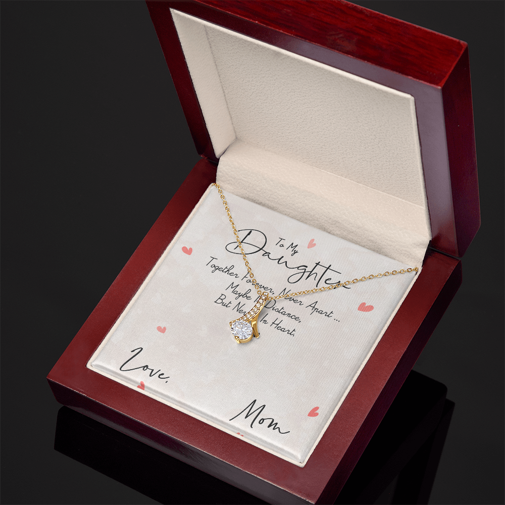 To My Daughter Meaningful Message Card Jewelry Box, Gift for Daughter's Birthday Graduation, Thoughtful for Her from Mom, 2026 Birthday Alluring Beauty Necklace