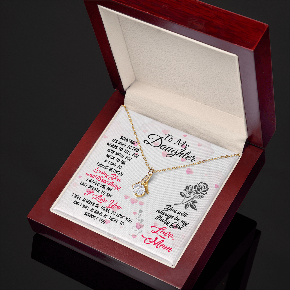 To My Daughter Alluring Beauty Necklace, Birthday Christmas Gift for Daughter, Meaningful Jewelry From Mom Parents
