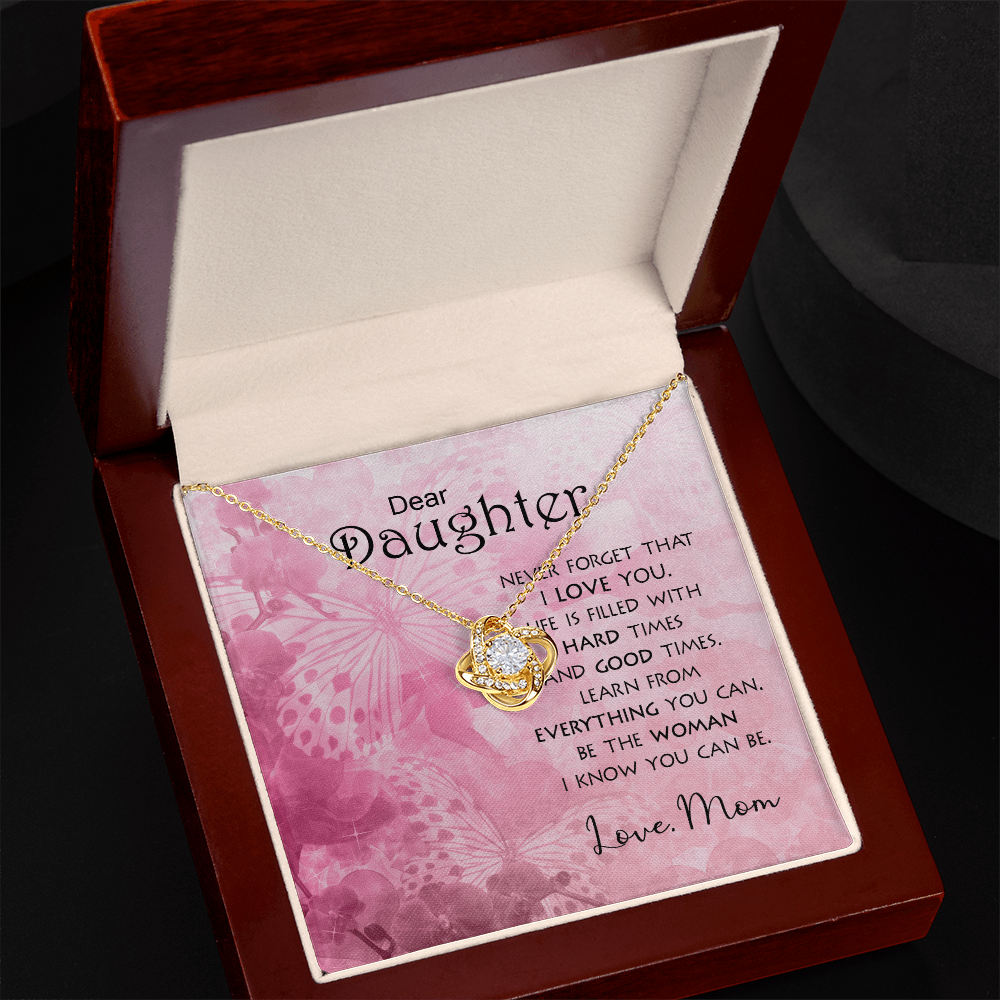 To My Daughter Meaningful Message Card Jewelry Gift for Daughter's Birthday 2026 or Graduation, Thoughtful Gifts for Her from Mom, Elegant Necklaces with Sentimental Message