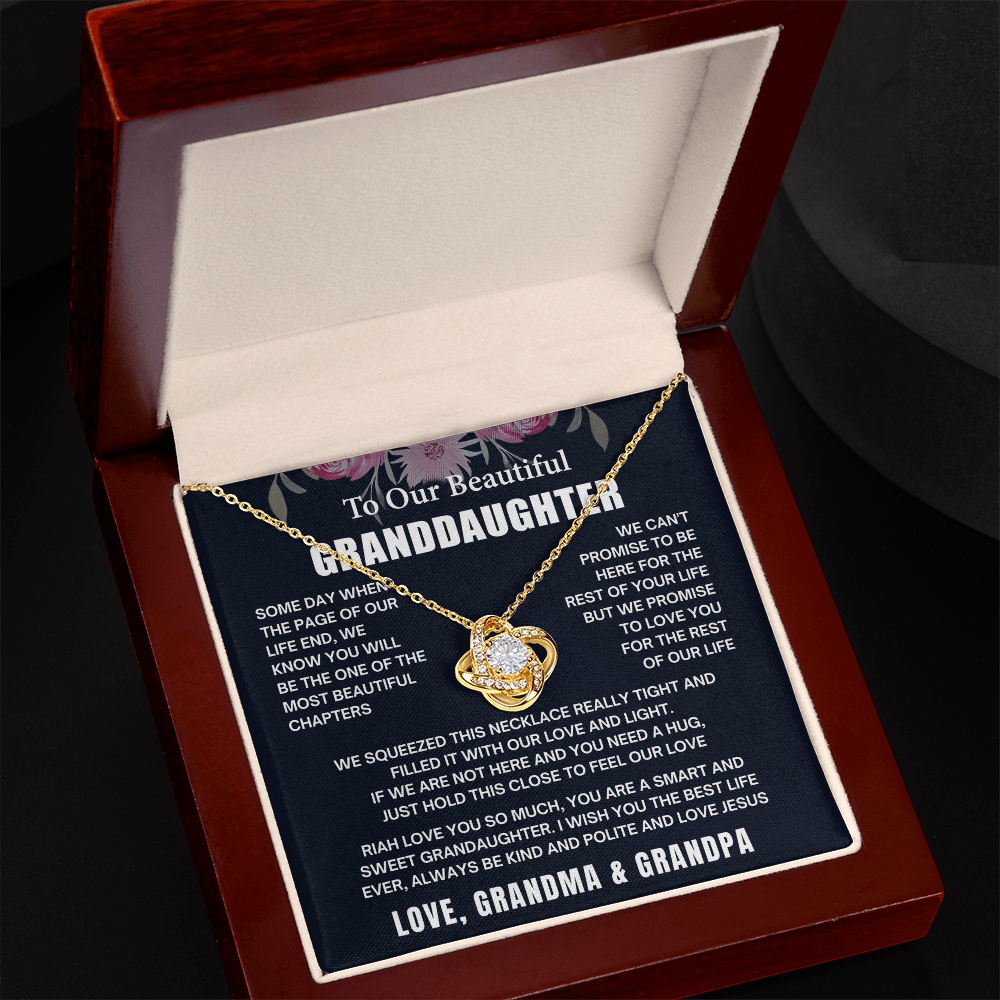 Granddaughter Necklace Gifts From Grandma Grandmother or Grandpa Grandfather To My Granddaughter Graduation Birthday Pendant Jewelry with Message Card and Gift Box, Inspirational Wedding Jewelry Keepsake Gift Ideas