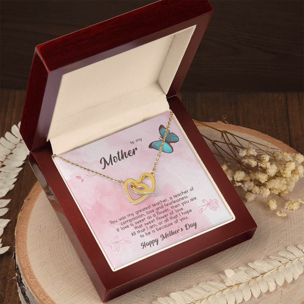 To My Loving Mom Necklace I Love You Mom Interlocking Hearts Necklace From Daughter Son Kids Mom's Birthday Gift Mother's Day Gift Jewelry with Message Card and Gift Box, Mother's Day Gift, Gifts for Women, Mom Birthday Gift Ideas