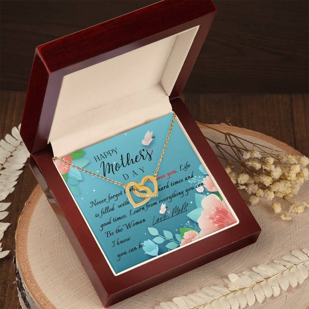 To My Mom Necklace, Happy Mother's Day Gift, Daughter Gift for Mom, Emotional Message Card Jewelry, Unique Moms Birthday Gift Ideas