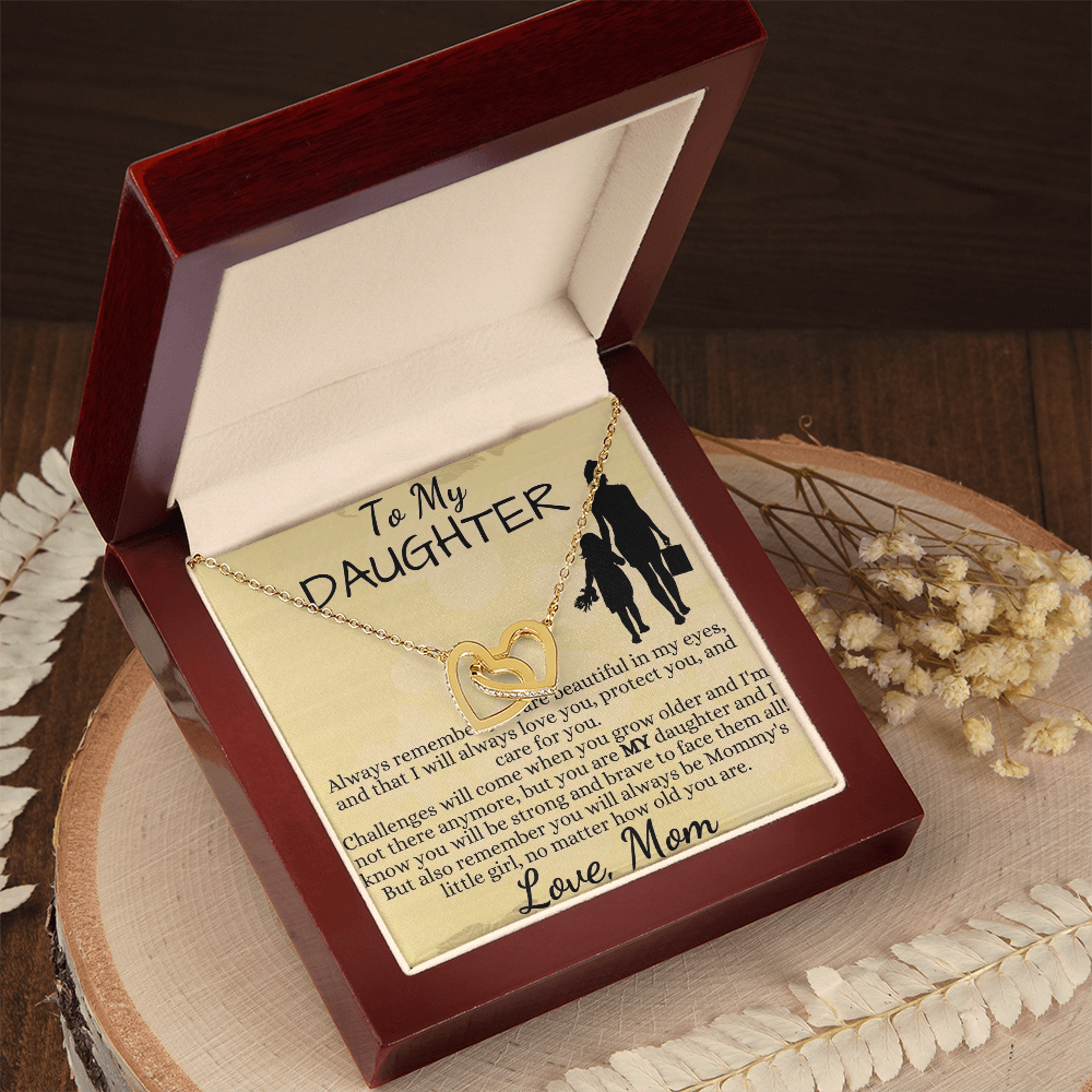 To My Daughter Necklace From Mom With Heartfelt Message & Elegant Box, Daughter Pendant Necklaces, Daughter Jewelry From Mama, Daughter Birthday Necklace Christmas Gifts