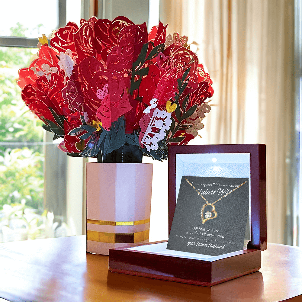 To My Gorgeous Ed Sheeran-loging Future Wife Necklace With Heartfelt Message & Elegant Box, Love Your Future Husband, Perfect Fiancé Gift, Bride to be, Fiance, Fiancee Valentine's Day, Anniversary Gift, Soulmate Birthday Gift Ideas, Romantic Gifts for Her