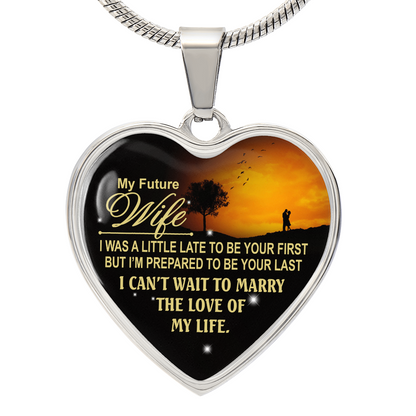 To My Future Wife Necklace From Husband, To My Wife Luxury Heart Necklace, Soulmate Necklace For Women, Future Wife Jewelry, Birthday, Christmas, Valentine Gifts For Girlfriend, Romantic Gifts For Her