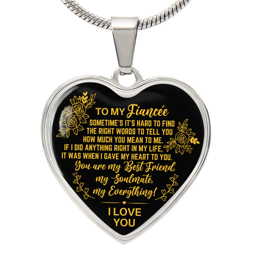 To My Fiancee Heart Necklace, My Everything, Anniversary Valentine's Day Gift, Future Wife Birthday Christmas Gift, Future Wife Jewelry, Birthday, Christmas, Valentine Gifts For Girlfriend, Romantic Gifts For Her