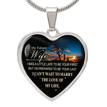 To My Wife Necklace from Husband, To My Soulmate Necklace for Women, Gift for Wife Anniversary, To My Future Wife Luxury Heart Necklace, Christmas, Valentines, Wedding Anniversary Romantic Gifts for Her
