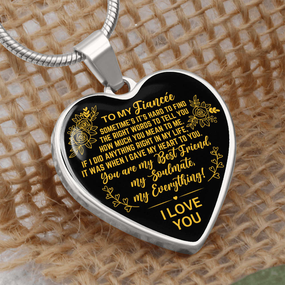 To My Fiancee Heart Necklace, My Everything, Anniversary Valentine's Day Gift, Future Wife Birthday Christmas Gift, Future Wife Jewelry, Birthday, Christmas, Valentine Gifts For Girlfriend, Romantic Gifts For Her
