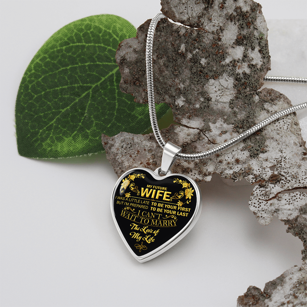 To My Beautiful Future Wife Necklace, Thoughtful Fiancé Gift for Her, A Heartfelt Gift That Will Make Her Heart Melt, Gift for Wife Anniversary, To My Future Wife Luxury Heart Necklace, Christmas, Valentines, Wedding Anniversary Romantic Gifts for Her