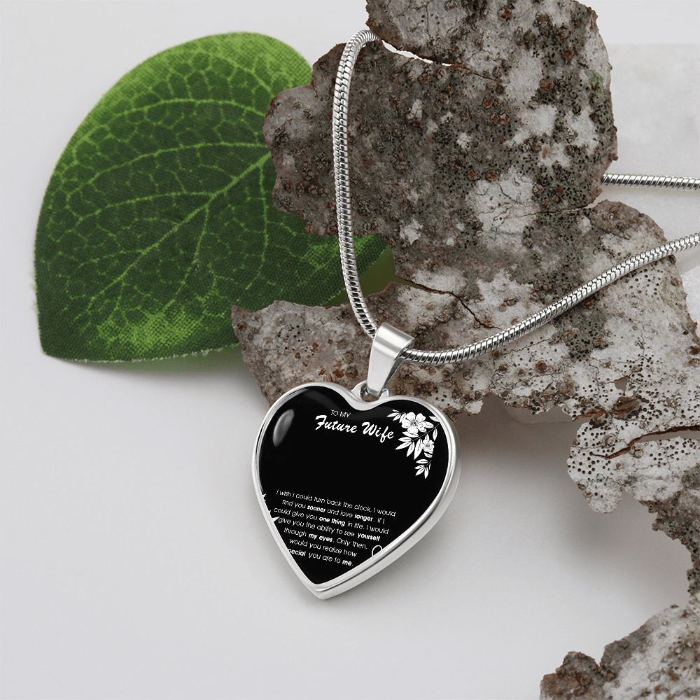 To My Future Wife Necklace From Husband, To My Wife Luxury Heart Necklace, Soulmate Necklace For Women, Future Wife Jewelry, Birthday, Christmas, Valentine Gifts For Girlfriend, Romantic Gifts For Her