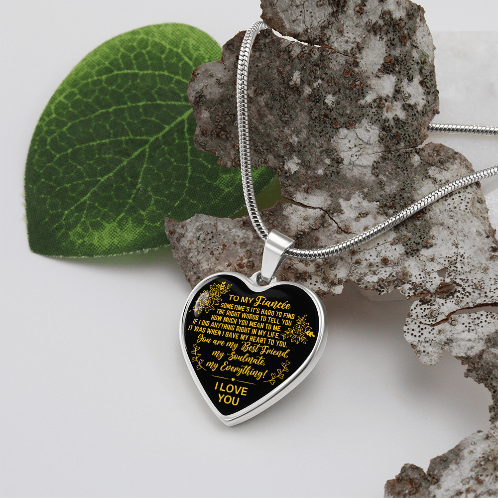 To My Fiancee Heart Necklace, My Everything, Anniversary Valentine's Day Gift, Future Wife Birthday Christmas Gift, Future Wife Jewelry, Birthday, Christmas, Valentine Gifts For Girlfriend, Romantic Gifts For Her