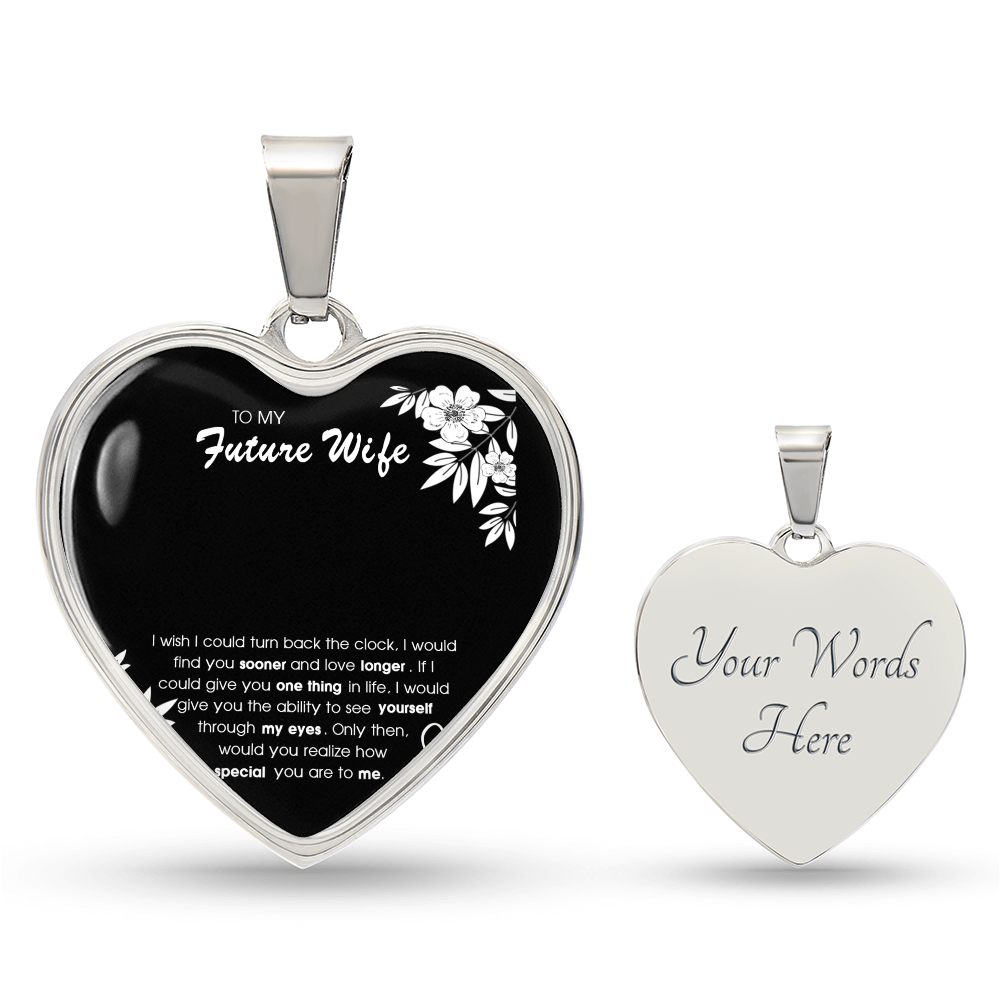 To My Future Wife Necklace From Husband, To My Wife Luxury Heart Necklace, Soulmate Necklace For Women, Future Wife Jewelry, Birthday, Christmas, Valentine Gifts For Girlfriend, Romantic Gifts For Her