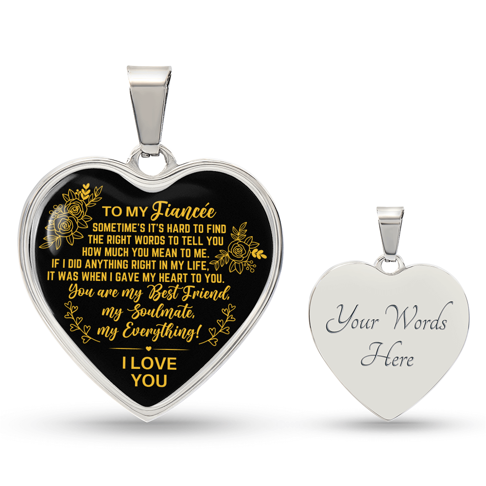 To My Fiancee Heart Necklace, My Everything, Anniversary Valentine's Day Gift, Future Wife Birthday Christmas Gift, Future Wife Jewelry, Birthday, Christmas, Valentine Gifts For Girlfriend, Romantic Gifts For Her