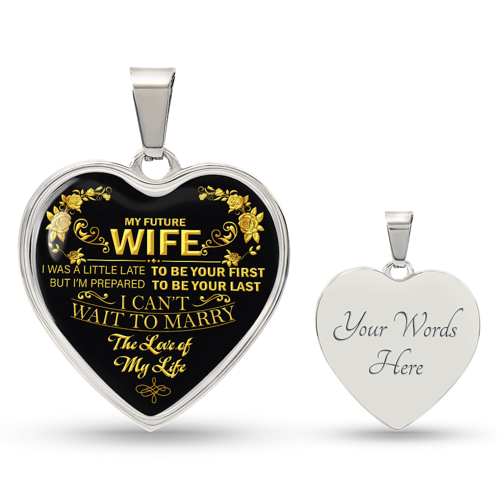 To My Beautiful Future Wife Necklace, Thoughtful Fiancé Gift for Her, A Heartfelt Gift That Will Make Her Heart Melt, Gift for Wife Anniversary, To My Future Wife Luxury Heart Necklace, Christmas, Valentines, Wedding Anniversary Romantic Gifts for Her