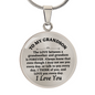 To My Grandson Luxury Circle Necklace, Birthday Gift, Grandson Gifts From Grandparents, To My Grandson Cuban Chain Necklace, To My Grandson Necklace, Necklace For Grandson From Grandpa, Christmas Gift From Grandmother, Grandson Necklace From Grandma