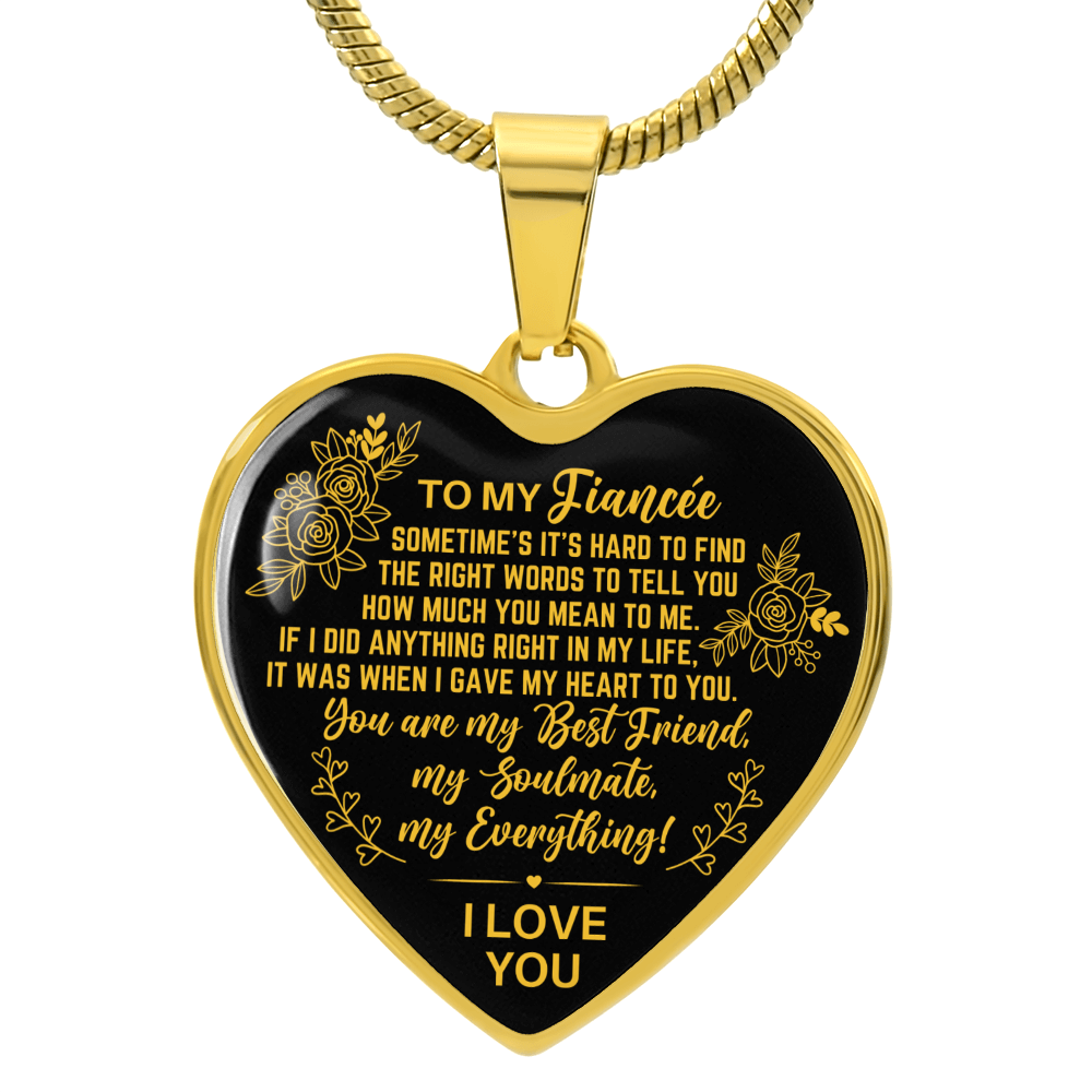 To My Fiancee Heart Necklace, My Everything, Anniversary Valentine's Day Gift, Future Wife Birthday Christmas Gift, Future Wife Jewelry, Birthday, Christmas, Valentine Gifts For Girlfriend, Romantic Gifts For Her