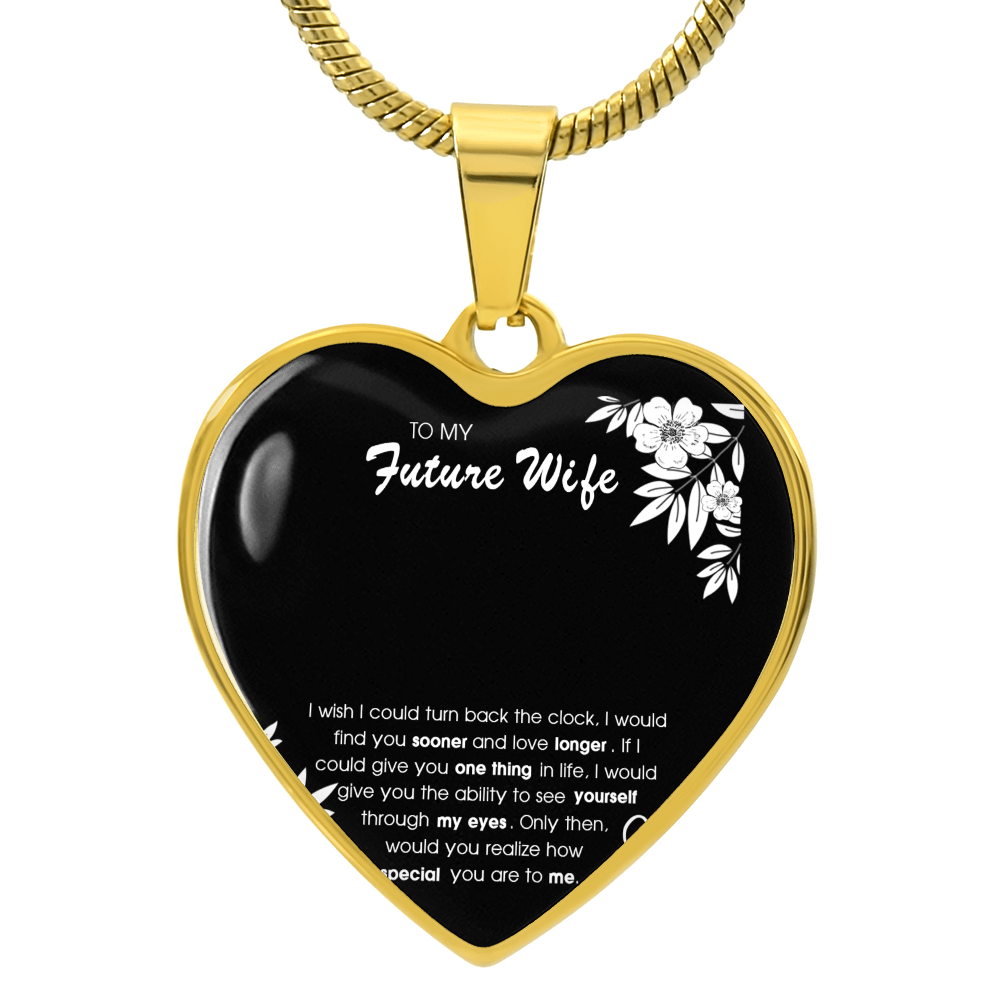 To My Future Wife Necklace From Husband, To My Wife Luxury Heart Necklace, Soulmate Necklace For Women, Future Wife Jewelry, Birthday, Christmas, Valentine Gifts For Girlfriend, Romantic Gifts For Her