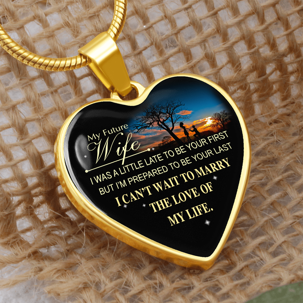 To My Wife Necklace from Husband, To My Soulmate Necklace for Women, Gift for Wife Anniversary, To My Future Wife Luxury Heart Necklace, Christmas, Valentines, Wedding Anniversary Romantic Gifts for Her