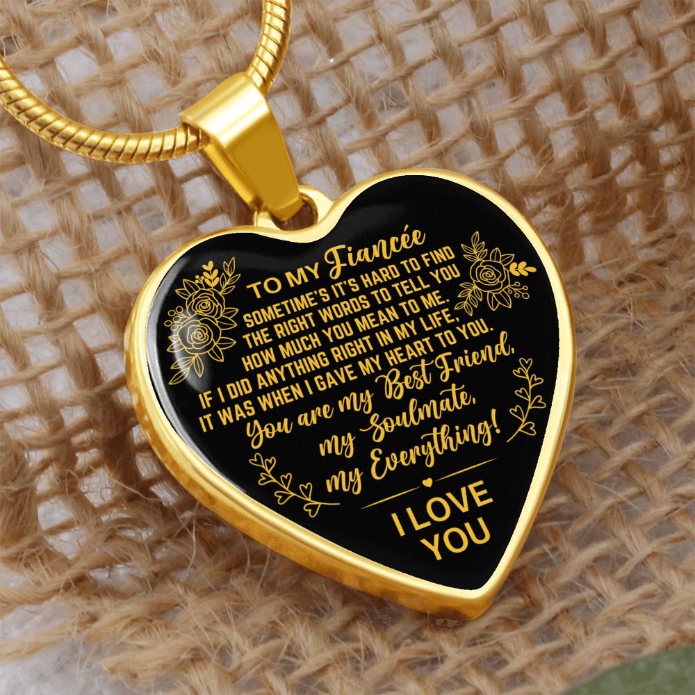 To My Fiancee Heart Necklace, My Everything, Anniversary Valentine's Day Gift, Future Wife Birthday Christmas Gift, Future Wife Jewelry, Birthday, Christmas, Valentine Gifts For Girlfriend, Romantic Gifts For Her
