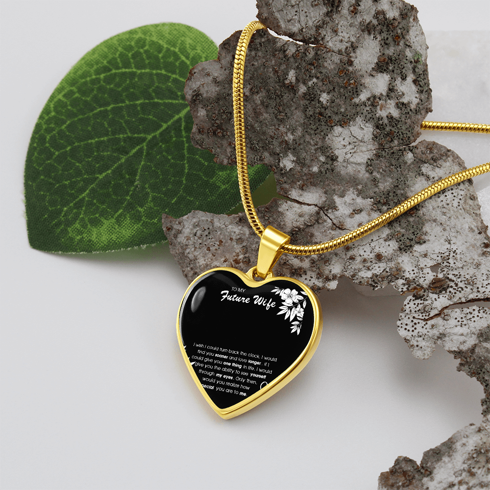 To My Future Wife Necklace From Husband, To My Wife Luxury Heart Necklace, Soulmate Necklace For Women, Future Wife Jewelry, Birthday, Christmas, Valentine Gifts For Girlfriend, Romantic Gifts For Her