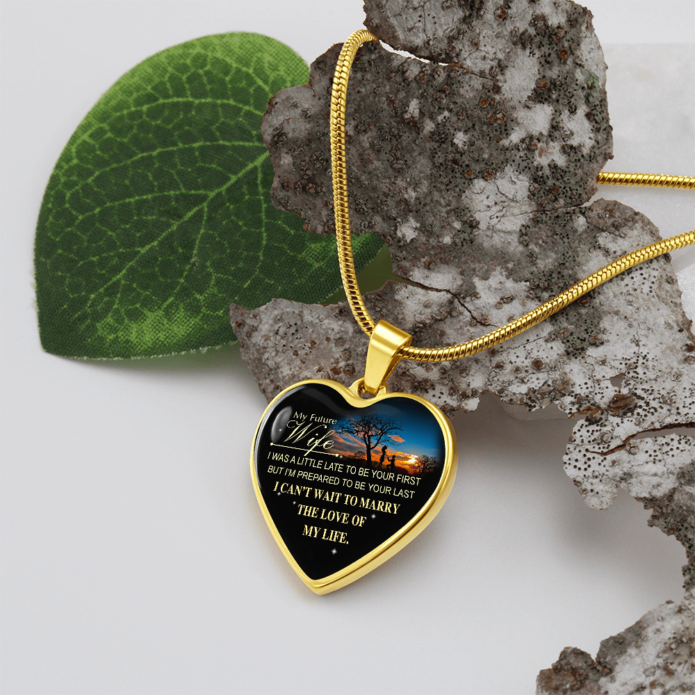 To My Wife Necklace from Husband, To My Soulmate Necklace for Women, Gift for Wife Anniversary, To My Future Wife Luxury Heart Necklace, Christmas, Valentines, Wedding Anniversary Romantic Gifts for Her