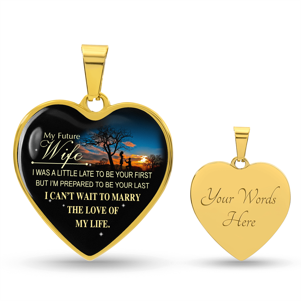 To My Wife Necklace from Husband, To My Soulmate Necklace for Women, Gift for Wife Anniversary, To My Future Wife Luxury Heart Necklace, Christmas, Valentines, Wedding Anniversary Romantic Gifts for Her