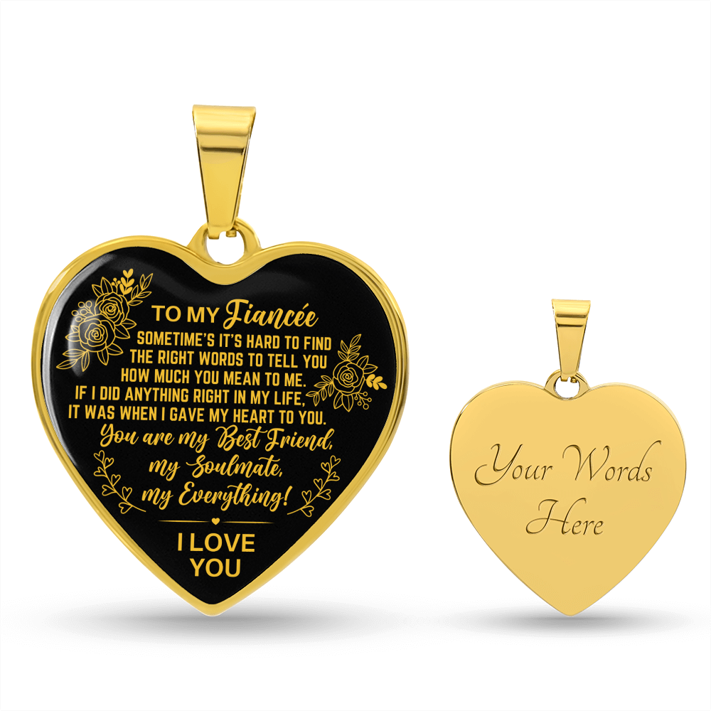 To My Fiancee Heart Necklace, My Everything, Anniversary Valentine's Day Gift, Future Wife Birthday Christmas Gift, Future Wife Jewelry, Birthday, Christmas, Valentine Gifts For Girlfriend, Romantic Gifts For Her