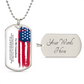 To My Grandson Dog tag Gift Necklace, Birthday Gift For Grandson, Christmas Gift From Grandmother, Gift From Grandpa To Grandson, To My Grandson Necklace Gifts From Grandpa, Grandma, USA Flag