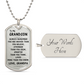 To My Grandson Gift From Grandpa, To My Grandson Necklace, Christmas Gift From Grandfather, Gift From Grandpa To Grandson, To My Grandson Necklace Gifts From Grandpa, Dog Tag Necklace Gifts for Grandson, Keepsake Gifts