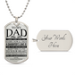 To My Dad A Daughter's Love is One That Never Ends, Love Your Daughter, Fathers Day Luxury Dog Tag Necklace Gifts for Daddy, Father's Day Gifts for Dad from Daughter, Birthday Christmas Gift Ideas