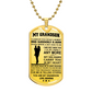 Grandson Gifts from Grandma, Inspirational Dog Tag Necklace 18K Gold Finish – Gifts for Grandson, Heartfelt Quote for Birthday, Christmas, Graduation Gifts Idea