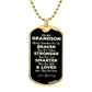 To My Grandson Necklace from GrandDad GrandMom Never Forget How Much I Love You Birthday Christmas Gifts Dog Tag Necklace Grandpa, Grandma