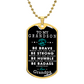 To My Grandson Gift From Grandpa, Christmas Gift From Grandfather, Gift From Grandpa To Grandson, Dog Tag Necklace Gifts for Grandson, Be Brave Be Strong Be Humble Be Badass Love Grandpa