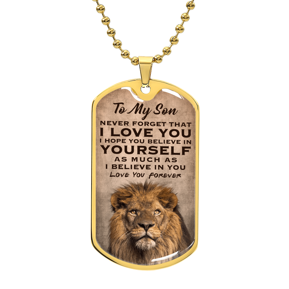 To My Son Pendant Necklace Inspirational Dog Tag Necklace Love You from Father Gift Military Jewelry, Son Mother Father Pendant Gifts Military Necklaces