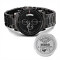 Daddy A Son's First Hero A Daughter's First Love - HERO DAD ENGRAVED WATCH, Watches Mens Gifts – Thanksgiving Christmas Fathers Day Valentines Gifts for Husband Dad Son Boyfriend Groomsmen, Dad Gifts from Daughter