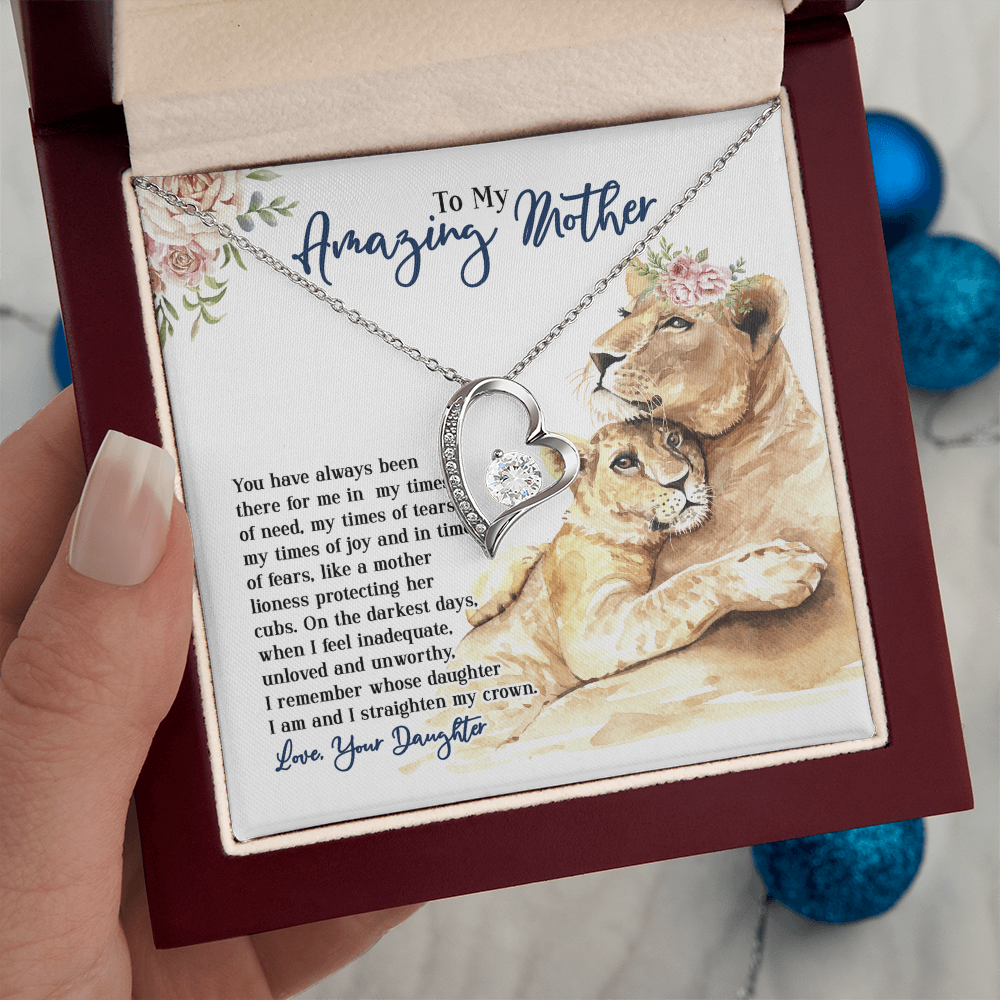 To My Amazing Mother, Mothers Day Gift Ideas, Jewelry for Her, Motivational Card Necklace for Wife From Daughter Christmas Birthday Present