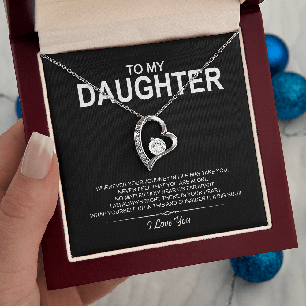 To My Daughter Meaningful Message Card Jewelry Gift for Daughter's Birthday 2026 or Graduation, Thoughtful for Her from Mom Dad Mama Papa Daddy Mommy, Elegant Necklaces with Sentimental Message