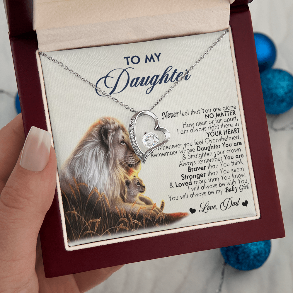 To My Daughter Necklace From Dad With Heartfelt Message, Girl Birthday Present From Daday, Jewelry Gifts for Her Christmas Gift Ideas 2026 Elegant Necklaces with Sentimental Message
