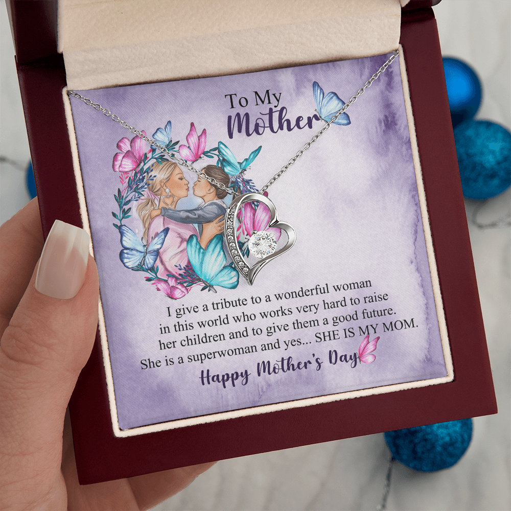 Mom Necklace Gift from Daughter, Birthday Gift Card Necklace From Son, Unique Personalized Gift for Mommy, Mothers Day Jewelry for Her
