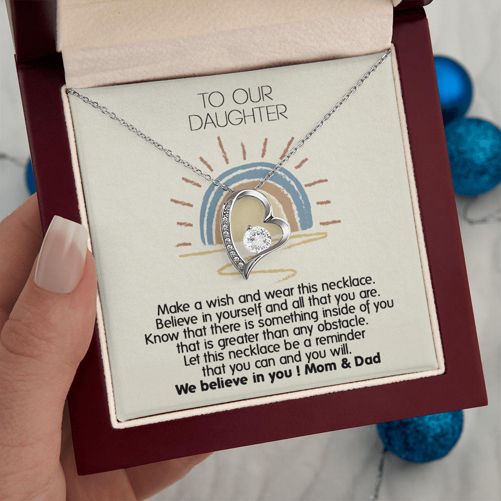 To Our Daughter Necklace From Mom With Heartfelt Message & Elegant Box Gifts From Dad, Beautiful Jewelry Gift On Graduation Birthday 2026