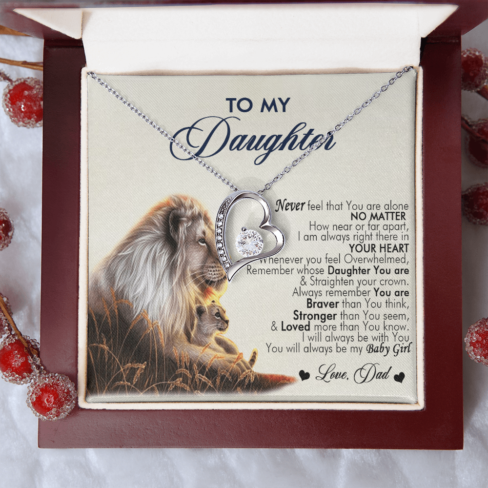 To My Daughter Necklace From Dad With Heartfelt Message, Girl Birthday Present From Daday, Jewelry Gifts for Her Christmas Gift Ideas 2026 Elegant Necklaces with Sentimental Message