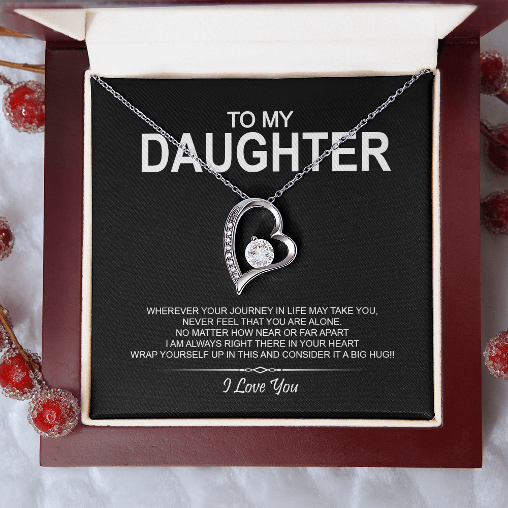 To My Daughter Meaningful Message Card Jewelry Gift for Daughter's Birthday 2026 or Graduation, Thoughtful for Her from Mom Dad Mama Papa Daddy Mommy, Elegant Necklaces with Sentimental Message