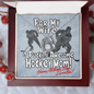 Puckin' Awesome Hockey Mom - Happy Mothers Day - I Love You! - White Gold Name Necklace - to My Wife Necklace - Valentines Day Gifts for Wife - Customize Couple Necklace - Valentine's Day Gift