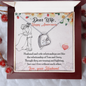 Dear Wife Happy Anniversary - Double Hearts - Love Your Husband, White Gold Name Necklace, anniversary necklace for wife, Anniversary Gift For Wife from Husband, Romantic Neckless for wifey