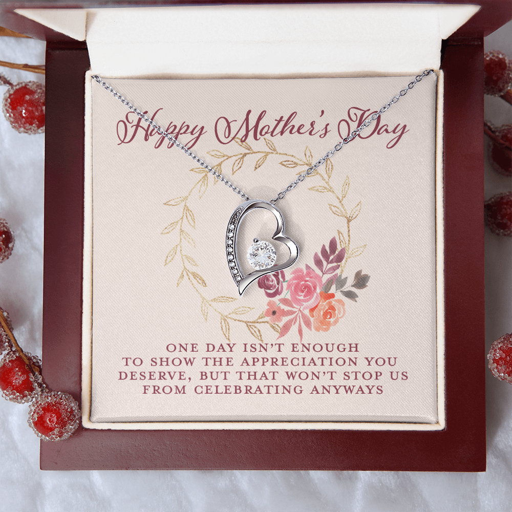 Mothers Day Gifts For Mom From Son Daughter Floral Necklace for Mommy, Motivational Card Jewelry Gift for Her, 2026 Christmas Birthday Present