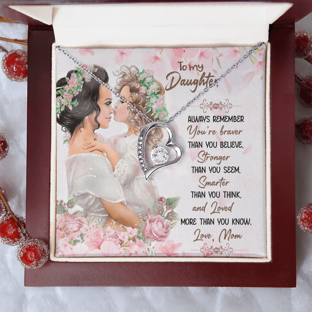 To My Daughter Forever Love Necklace, Birthday Christmas Gift for Daughter, meaningful Jewelry From Mom Parents