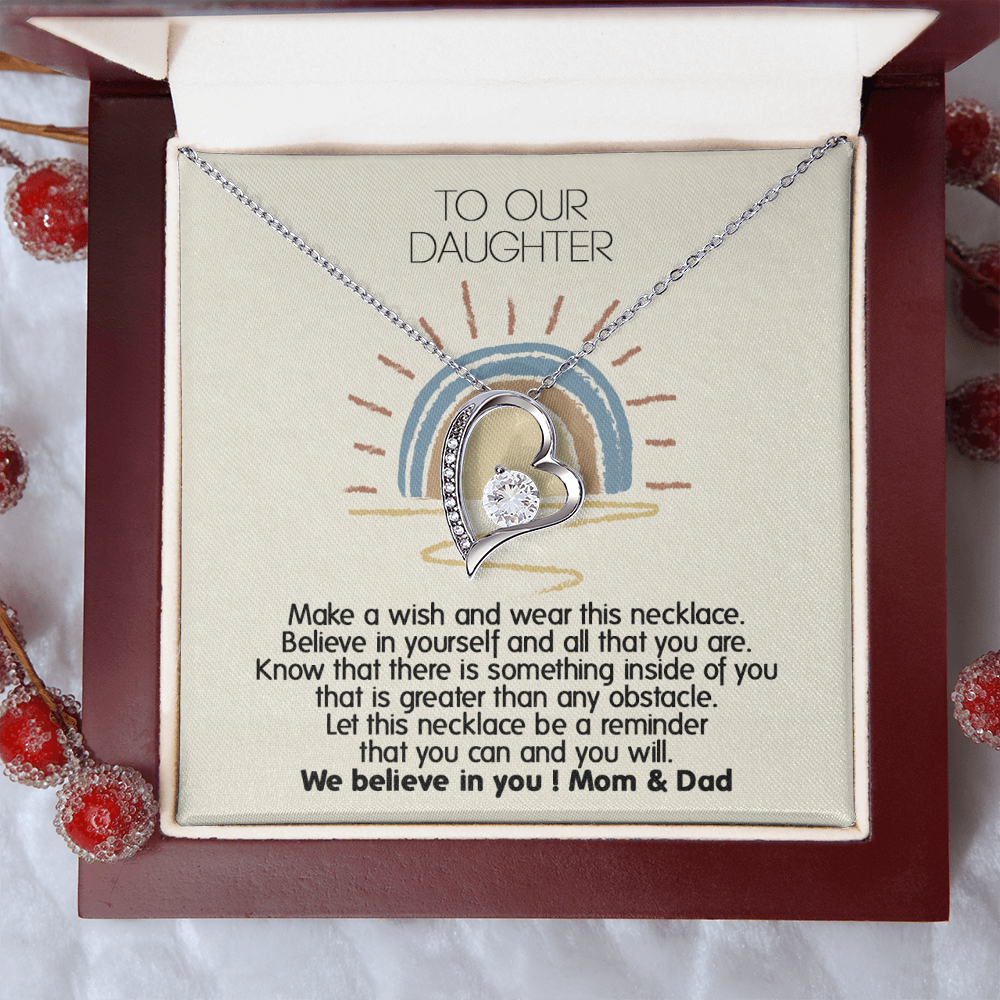 To Our Daughter Necklace From Mom With Heartfelt Message & Elegant Box Gifts From Dad, Beautiful Jewelry Gift On Graduation Birthday 2026