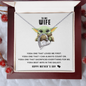 To My Wife - Yoda Best Wife In the Galaxy - Best Gift for wife - Best Wife Gift - Romantic message card for her - Engagement Gift - Anniversary Jewelry for Her